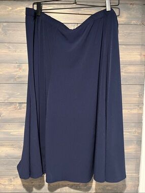 Susan Graver Dark Navy Midi Skirt